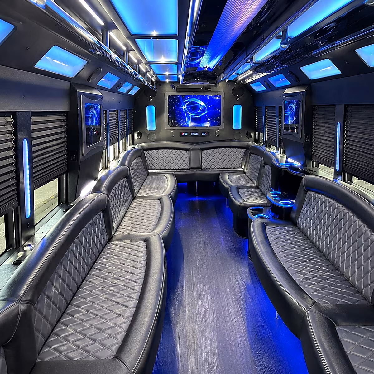 burlington 50 passenger party bus interior