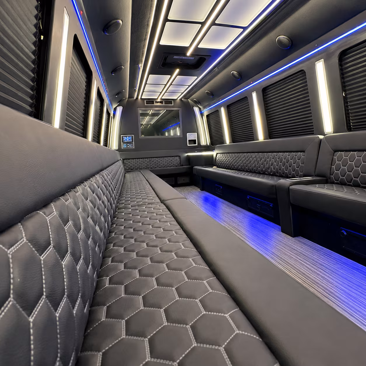 burlington party bus rental interior